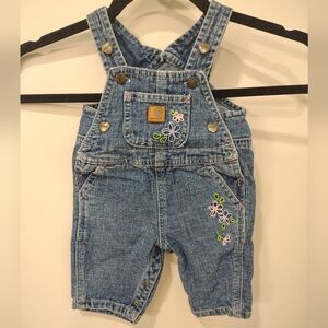 Carhartt Floral Denim Bib Overalls 3 Months